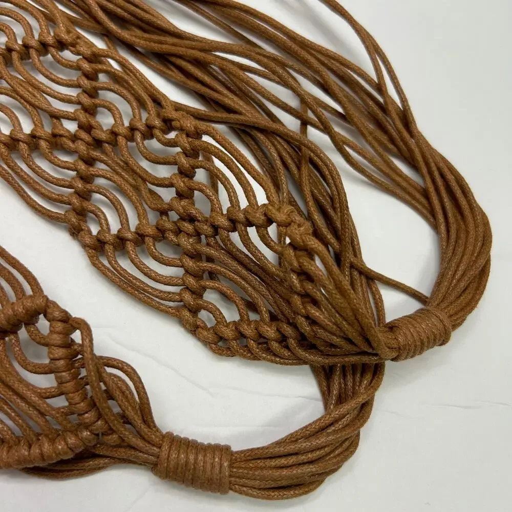 Vintage‎ Boho Style Macrame Cord Belt With Long Fringe